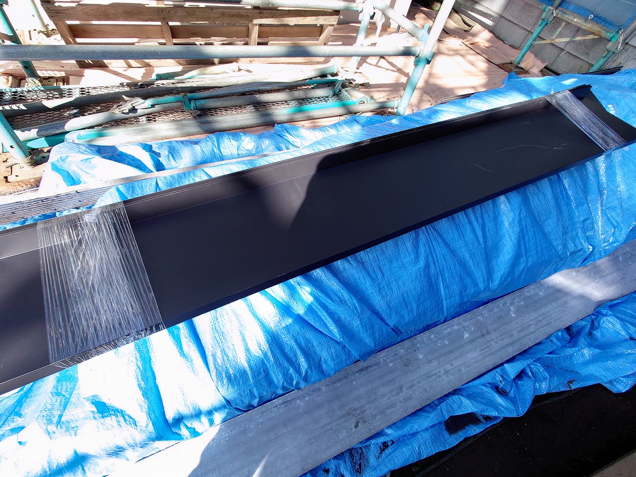 ガルバリウム鋼板で加工した破風板