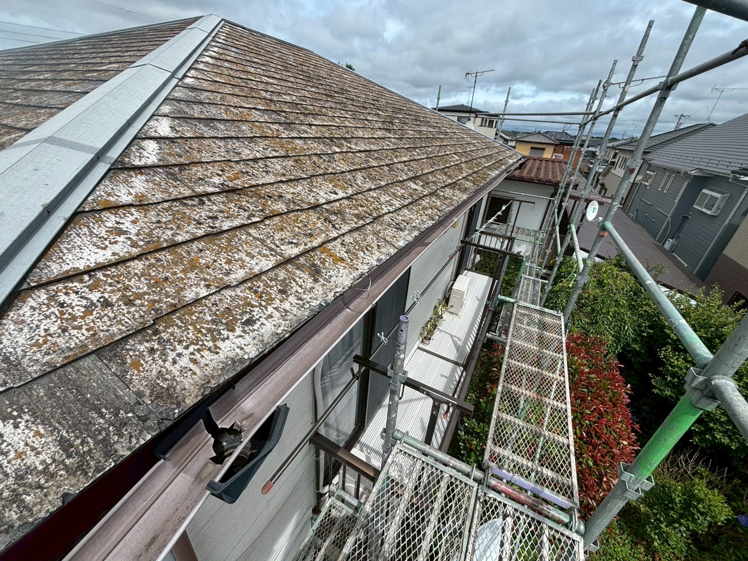 軒先全体の通りと足場動線の確認