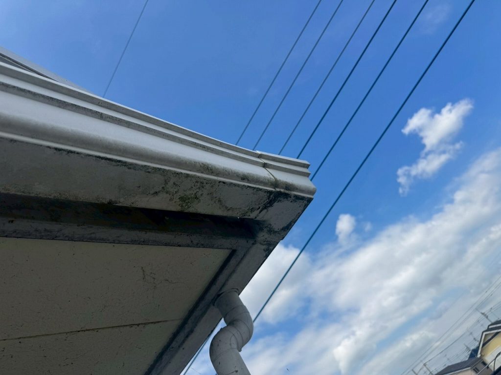 軒先と雨樋の黒ずみ