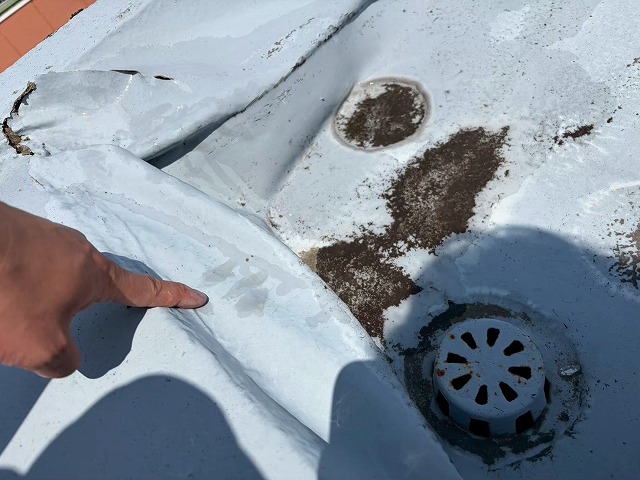 屋上防水の膨れ