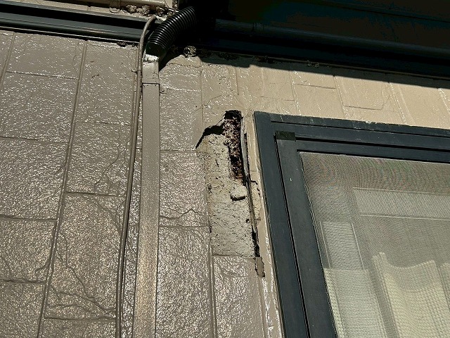 外壁が剥がれている写真