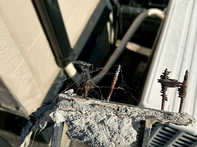 腐食したビスの写真