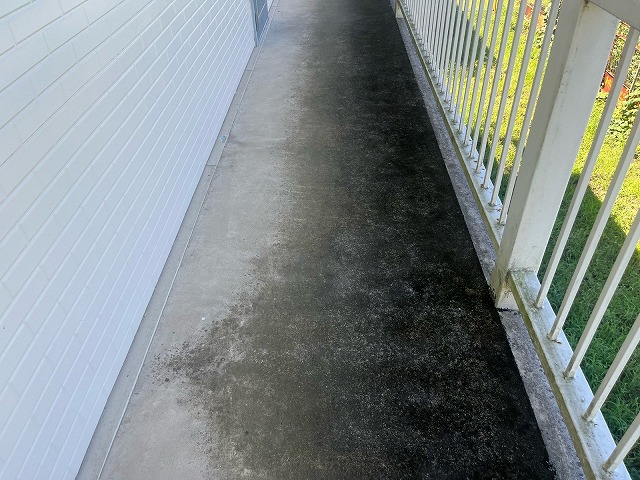 共用通路床の汚れ