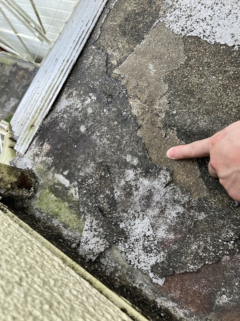 床面防水の剥がれ