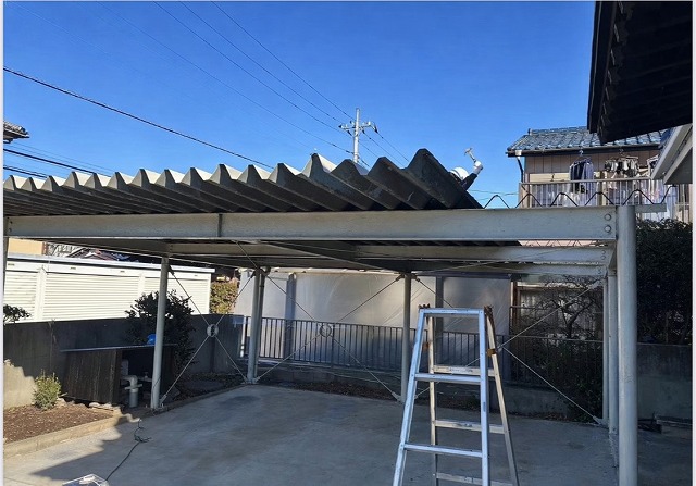 既存折半屋根の撤去