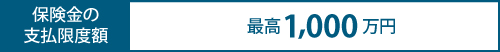 保険金の支払限度額最高1,000万円