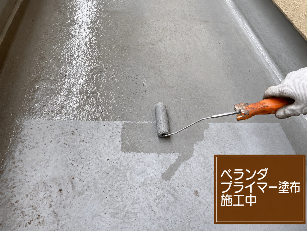 ベランダ床のプライマー