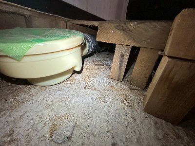 排水部接続の床下確認