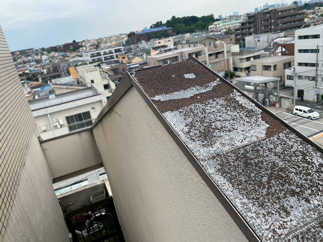 笠木端部の素材劣化