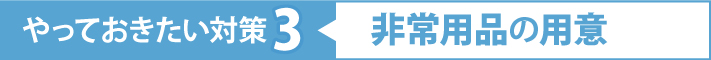 やっておきたい対策3、 非常用品の用意