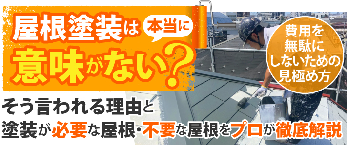 屋根塗装は本当に意味がない？そう言われる理由と塗装が必要な屋根･不要な屋根をプロが徹底解説